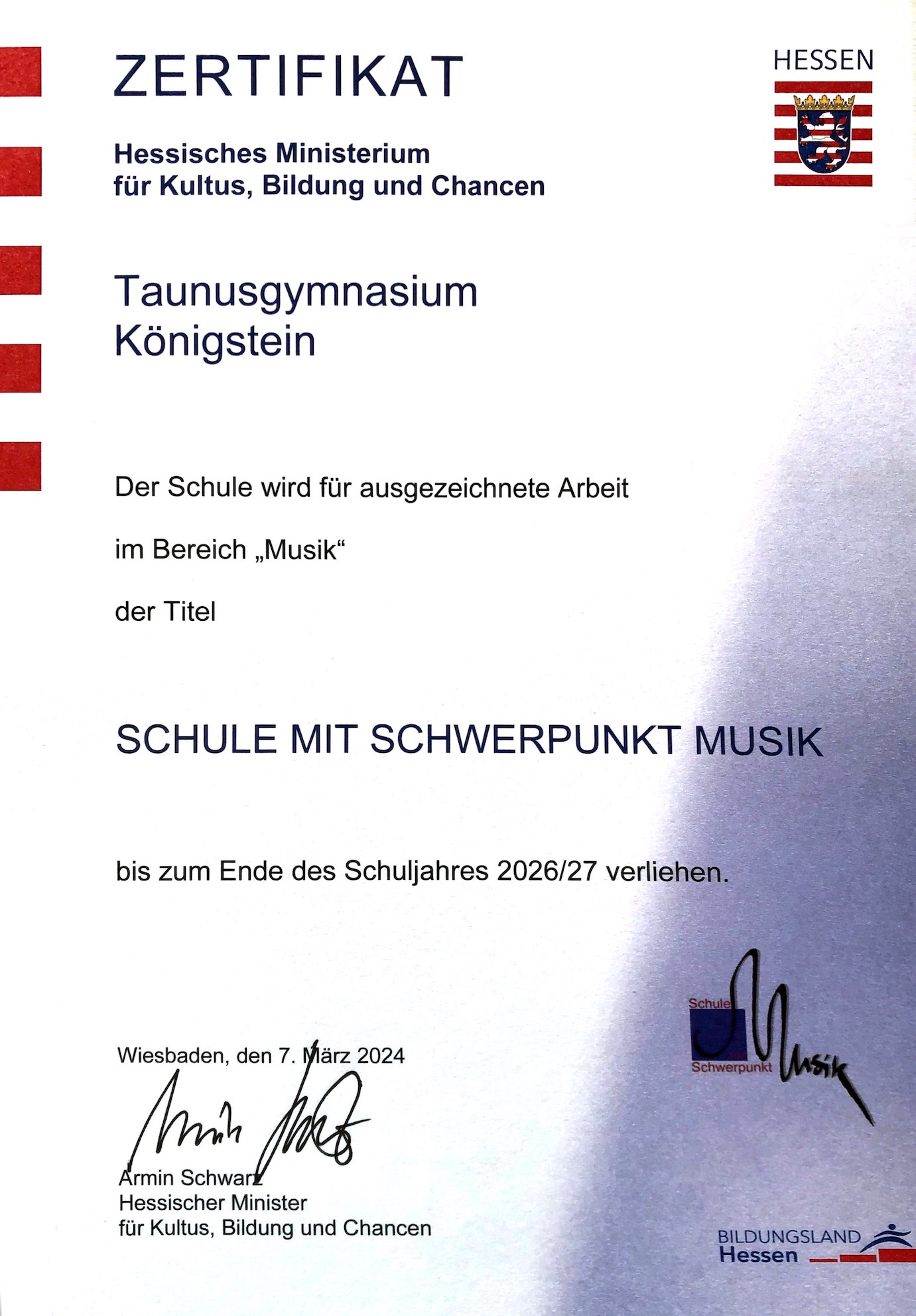 Schwerpunkt Musik 2024